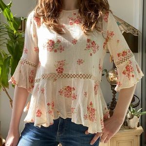 DENIM & SUPPLY RALPH LAUREN BOHEMIAN PEPLUM STYLED TUNIC TOP